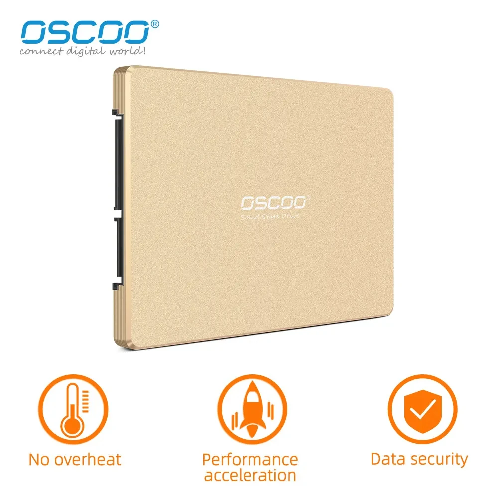 Oscoo 2d Mlc Interne Solid State Drive 2.5 Inch Sata Ssd Gouden Harde Schijf 2d Mlc 512Gb 256Gb Ssd Voor Desktop Laptop