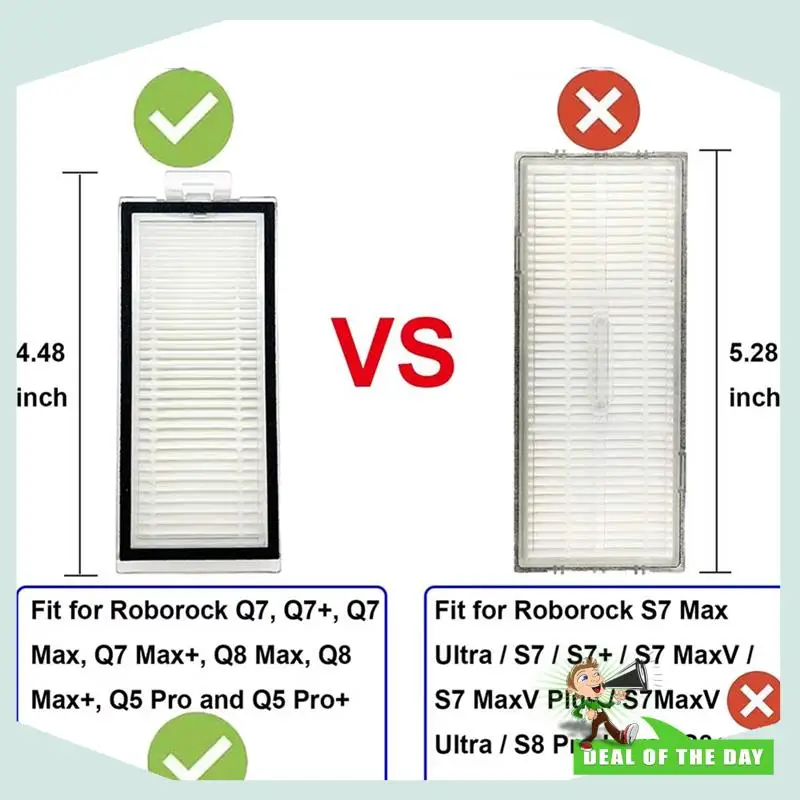 تسليم 24 ساعة لـ Roborock Q8 Max Q8 Max + Q5 Pro Q5 Pro + قطع غيار بديلة فرشاة رئيسية جانبية فلتر Hepa