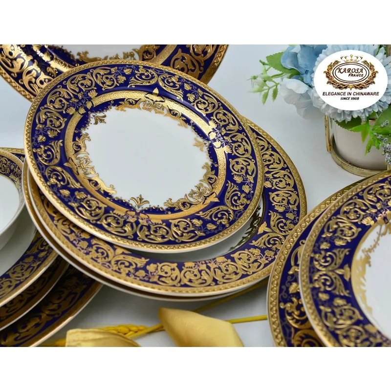 Luxury style bone china embossed gold including dessert plates gifts wedding afternoon coffee cup set