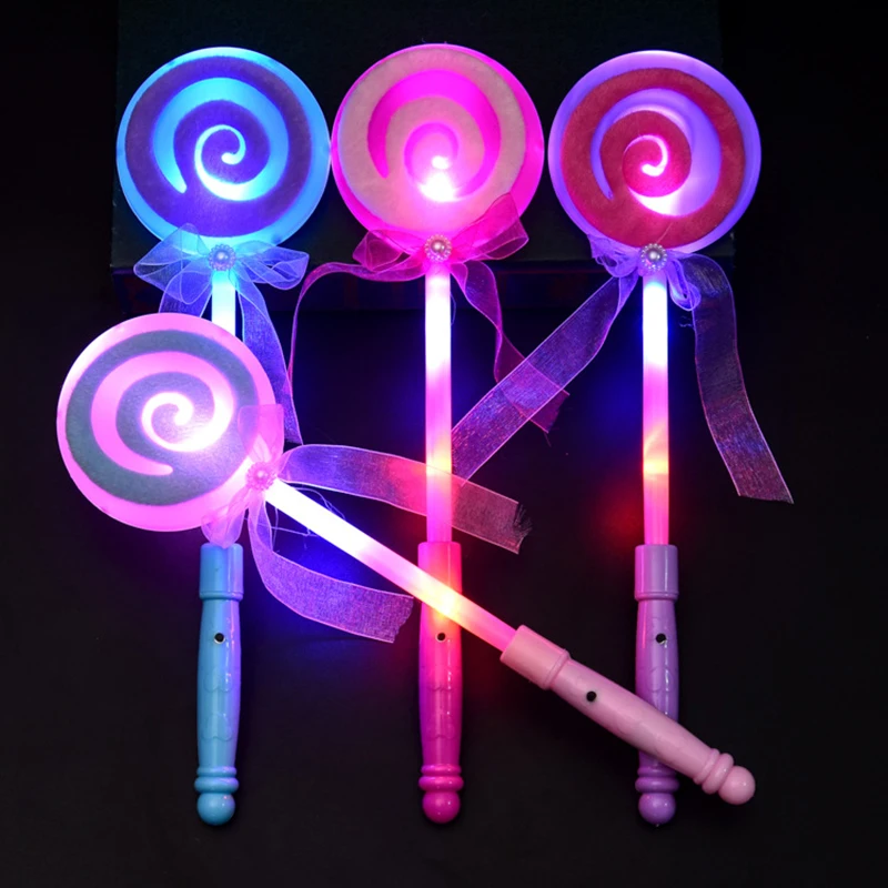 5pcs Luminous Flashing Led Scepter Toy Novelty Heart Multi Color Stick Lighting Princess Wand Party Light Up