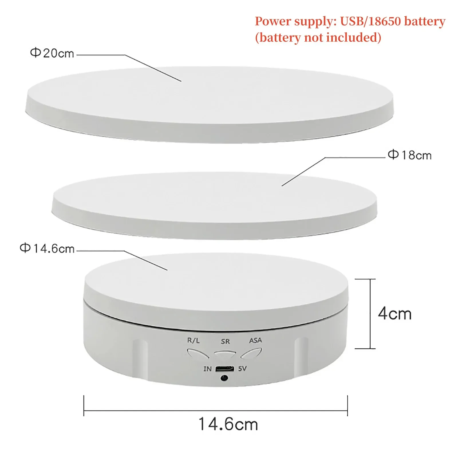 Customizable Electric Jewelry Rotating Shooting Props Three-in-one Display Stand 360°Video Shooting Turntable,3-speed