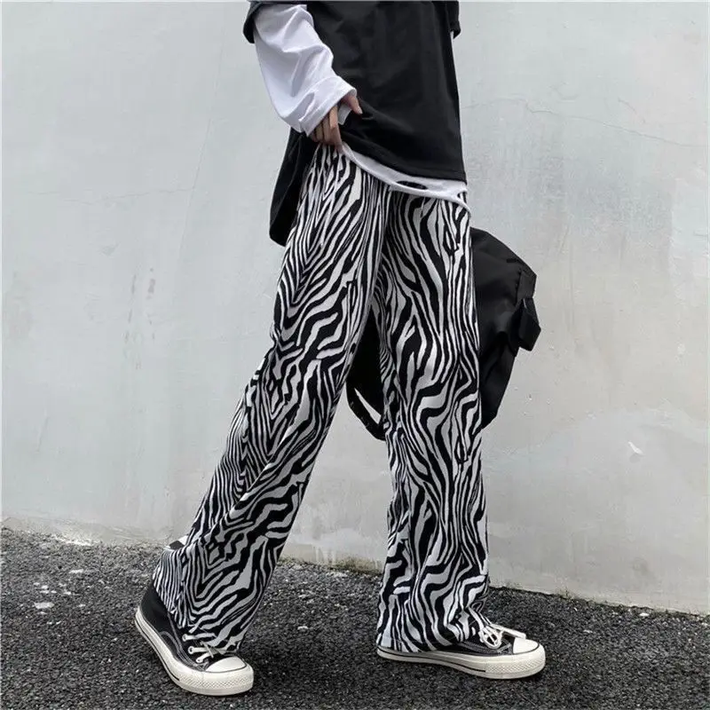 

Zebra-patterned Straight-leg for Male Students Korean 2025 New Summer Thin Loose Versatile Casual Pants for Men Baggy Hosen