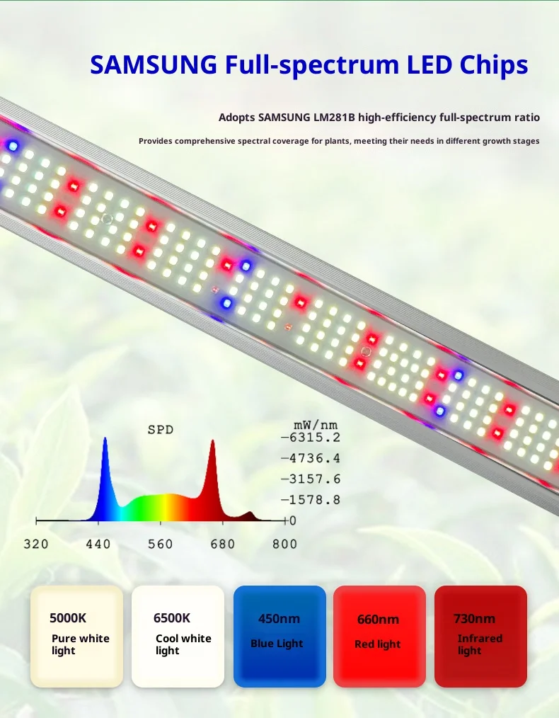 ضوء نباتي LED كامل الطيف، ضوء تكميلي خاص لنبات الأخطبوط لمزارع الدفيئة الداخلية في أوروبا وأمريكا