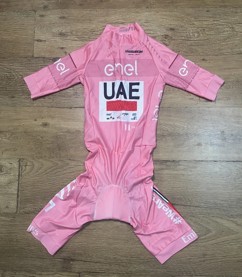 LASER CUT Skinsuit 2024 UAE TEAM PINK Bodysuit SHORT Cycling Jersey Bike Bicycle Clothing Maillot Ropa Ciclismo