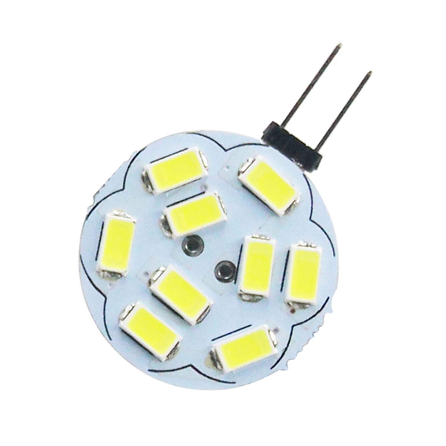 G4 Led Bulb DC12V Input 1.8W 5730 SMD Round Range Bi-Pin Lamp 9 Chips for Camping Warm Cold White Street Spots Lighting