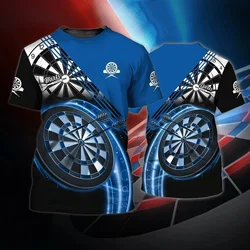 Dardos masculinos e femininos T-shirt Esportiva Estampada em 3D, Top de gola redonda, Manga curta, Rua, Hip Hop, Interior, Clube, Casual, Festa, Moda