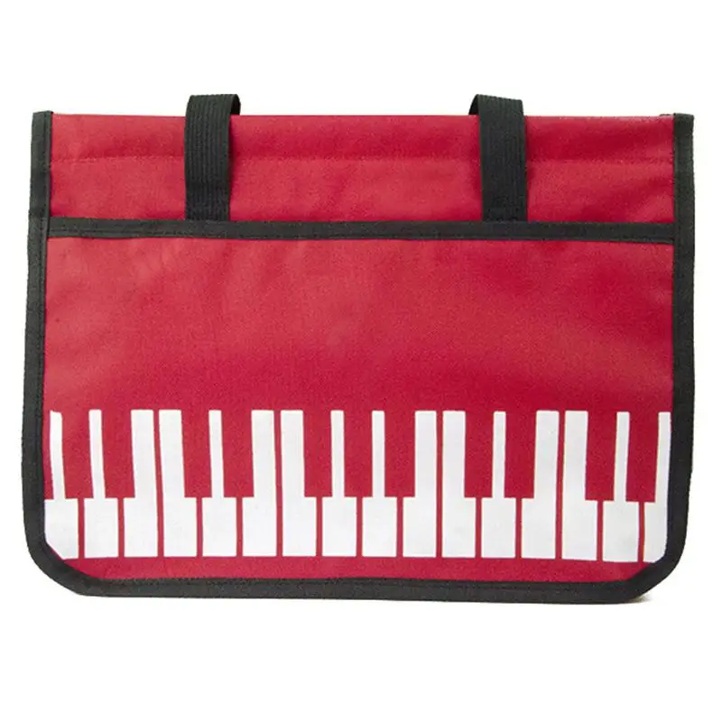 Creative Piano Keyboard Pattern Children\'s Handbag Large Capacity Music Score Storage Bag Zipper Note Piano Stationery Bag Gift