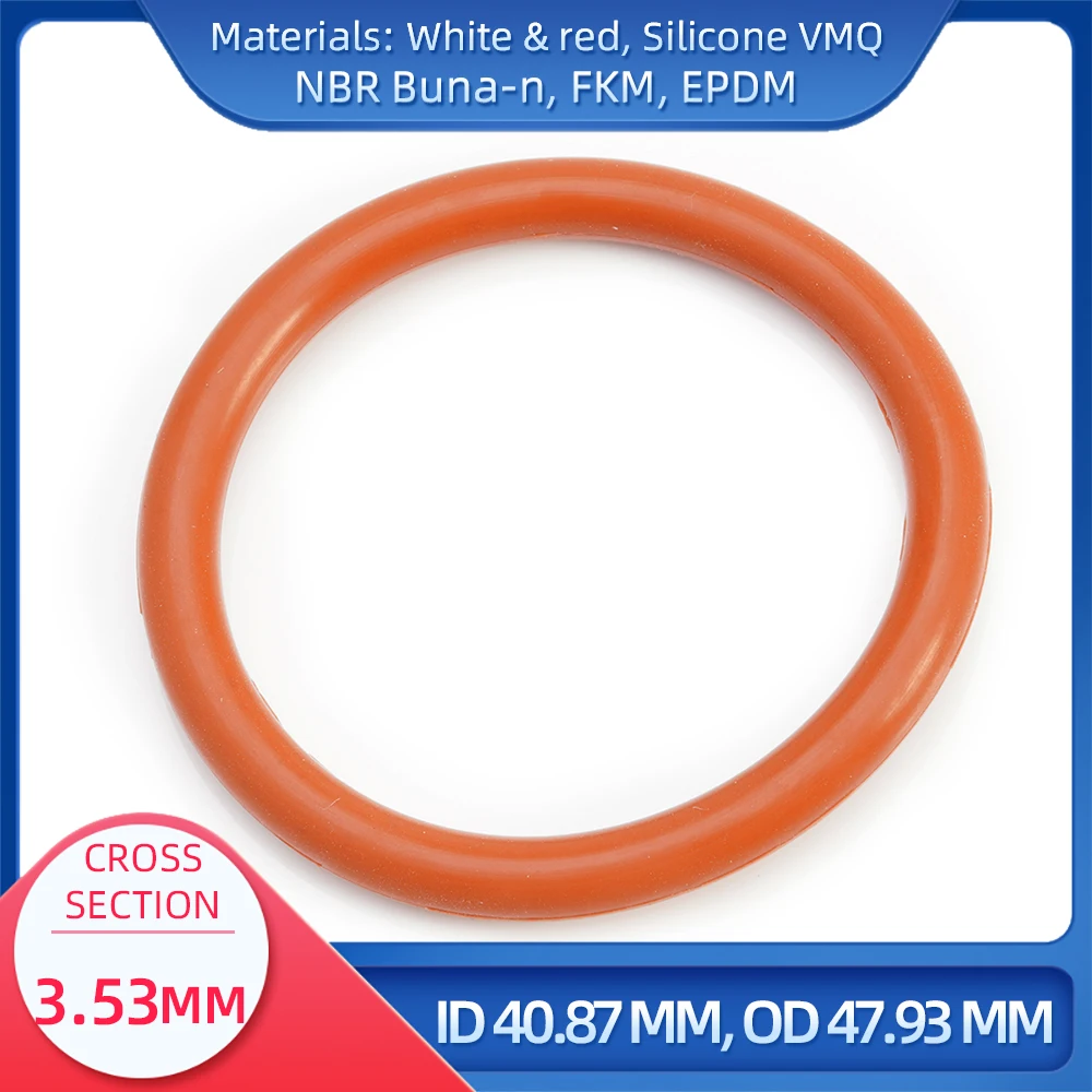 

O Ring CS 3.53 mm ID 40.87 mm OD 47.93 mm Material With Silicone VMQ NBR FKM EPDM ORing Seal Gask