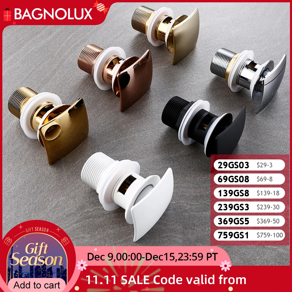 Bagnolux – évier en laiton doré, noir, blanc, carré de Drainage Pop-Up, antisalissure, tuyau de cuisine facile à nettoyer, accessoires de salle de