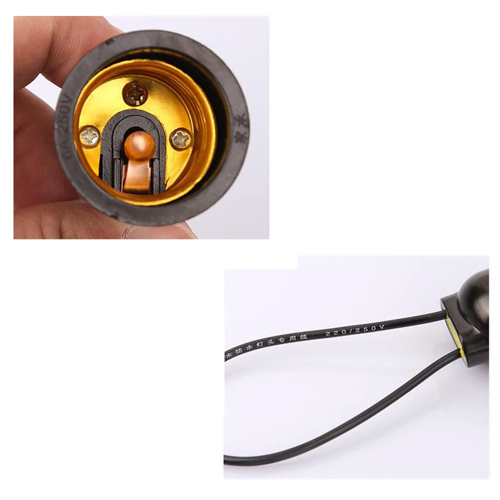 

10pcs E27 Lamp Holder Bakelite Bulb Socket Ceiling Light Base Waterproof For Home Restaurant Corridor Balcony Black Retro