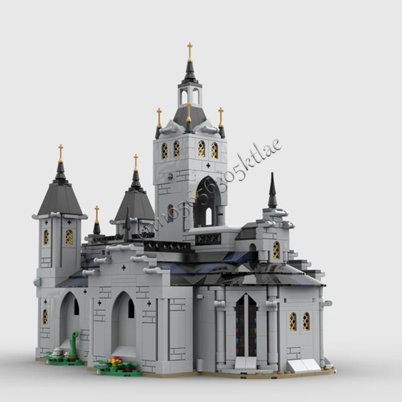 1445 ELEMENTÓW Popularny MOC Średniowieczny Model Kościoła do Samodzielnego Montażu, Klocki Edukacyjne DIY, Zabawki dla Dzieci, Prezent Niespodzianka
