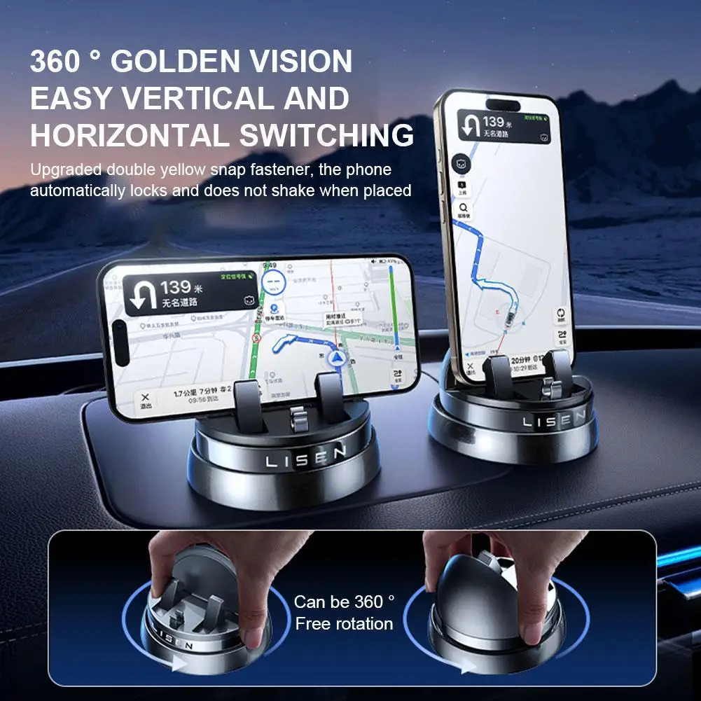 

Car Phone Stand 360° Rotatable Anti-slip Navigation Universal Support Stand For IPhone 15 Pro Max/14/13/12, Samsung S23/22