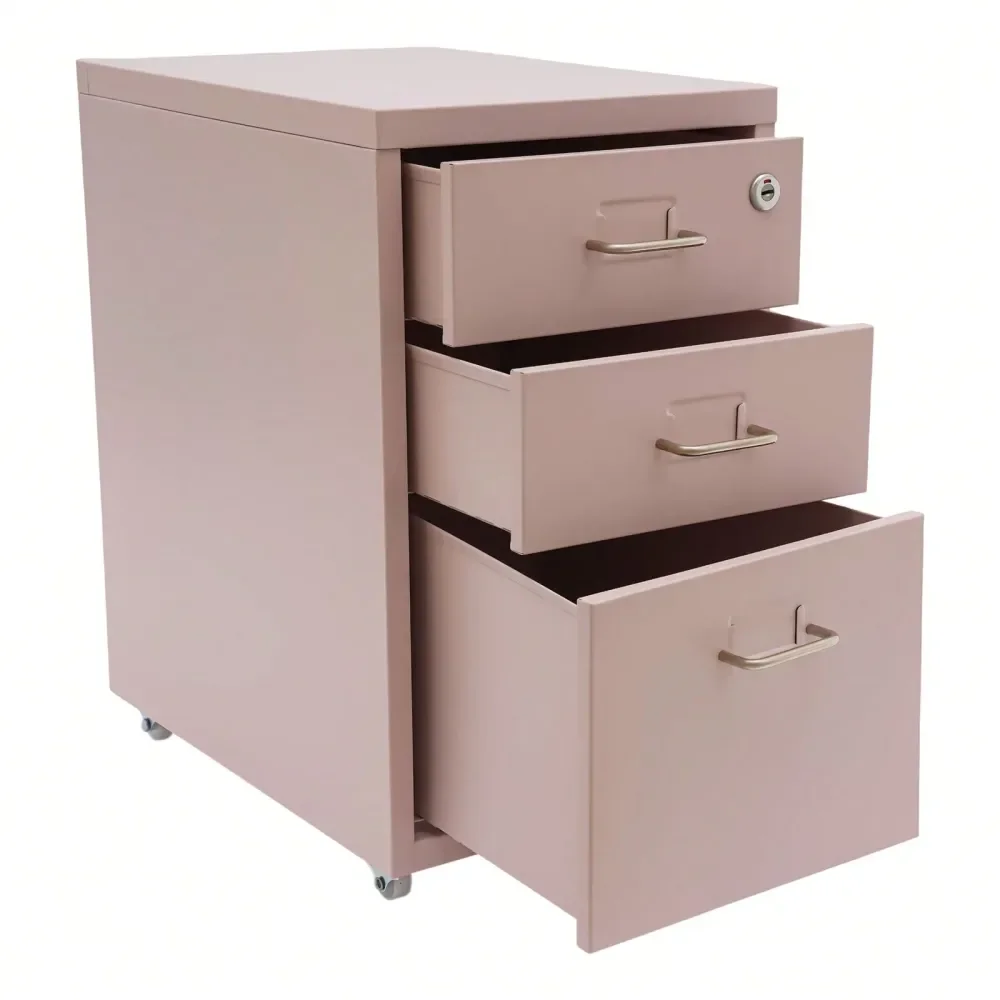 

Office Storage Cabinets And Shelving3 Drawer Pikn File Cabinet, Metal Filing Cabinets With Lock, Pink Vertical Filing Cabinet Un