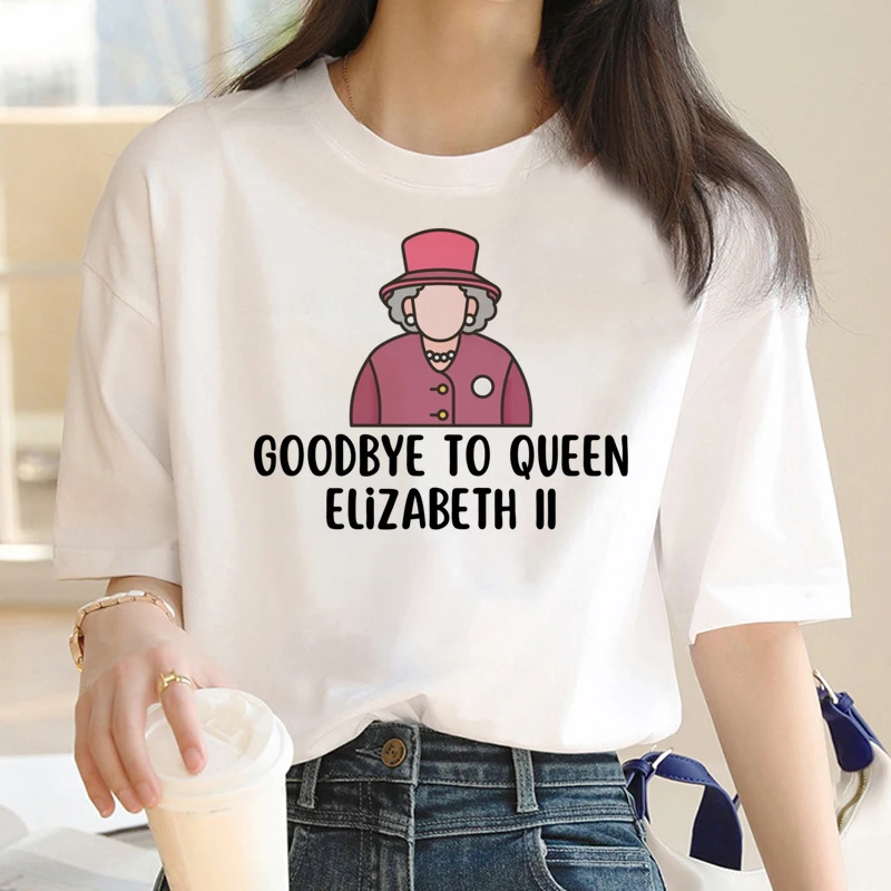 RIP QUEEN ELIZABETH Classic T Shirt Men Queen Elizabeth II Graphic Tees Hip Hop Streetwear Clothing Cartoon T-shirt Male