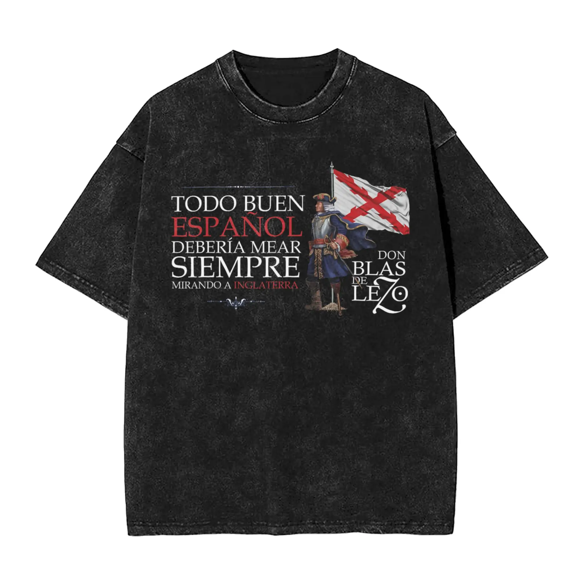 Camiseta para hombre y mujer, camiseta con frase de Blas De Lezo, camisetas lavadas, camiseta novedosa de verano, camiseta básica Y2K, ropa informal estampada