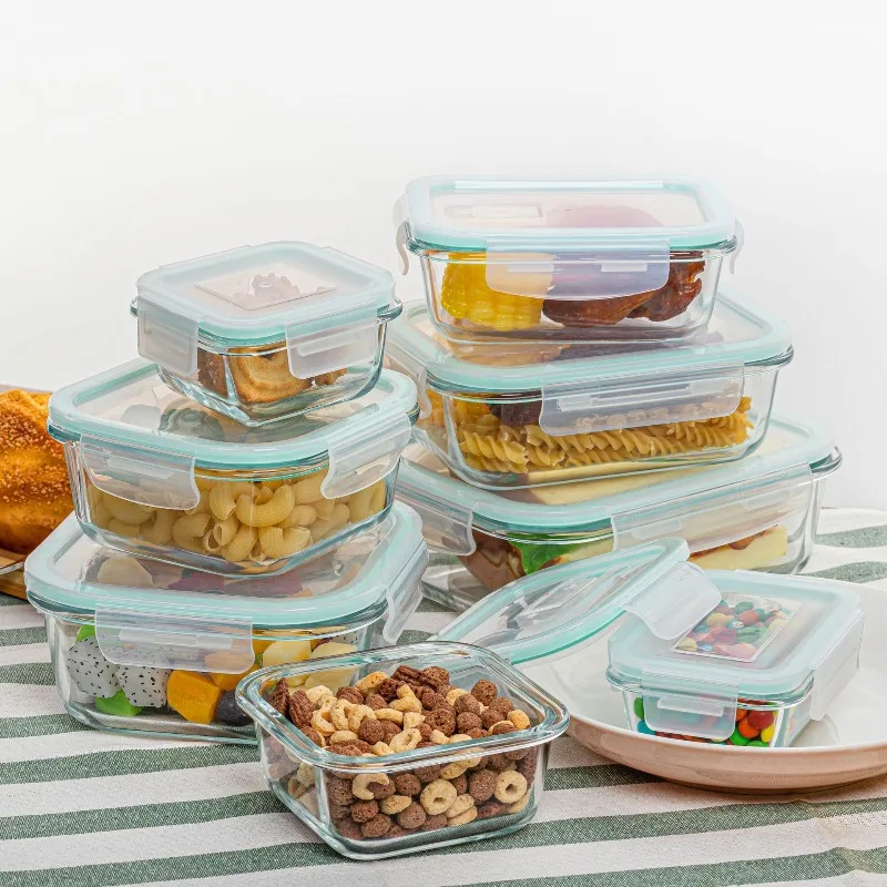 Glass Lunch Box, Microwave Oven Heating Special Bowl with Lid, Office Workers Bring Rice Insulation, Bento Box, Lunch Box Cover