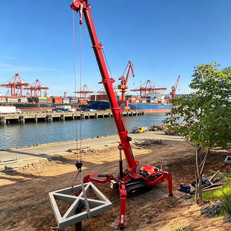 3T 5T 8T Spider Lifting Crane Crawler Construction Hoist silent running mini crane for residential area construction
