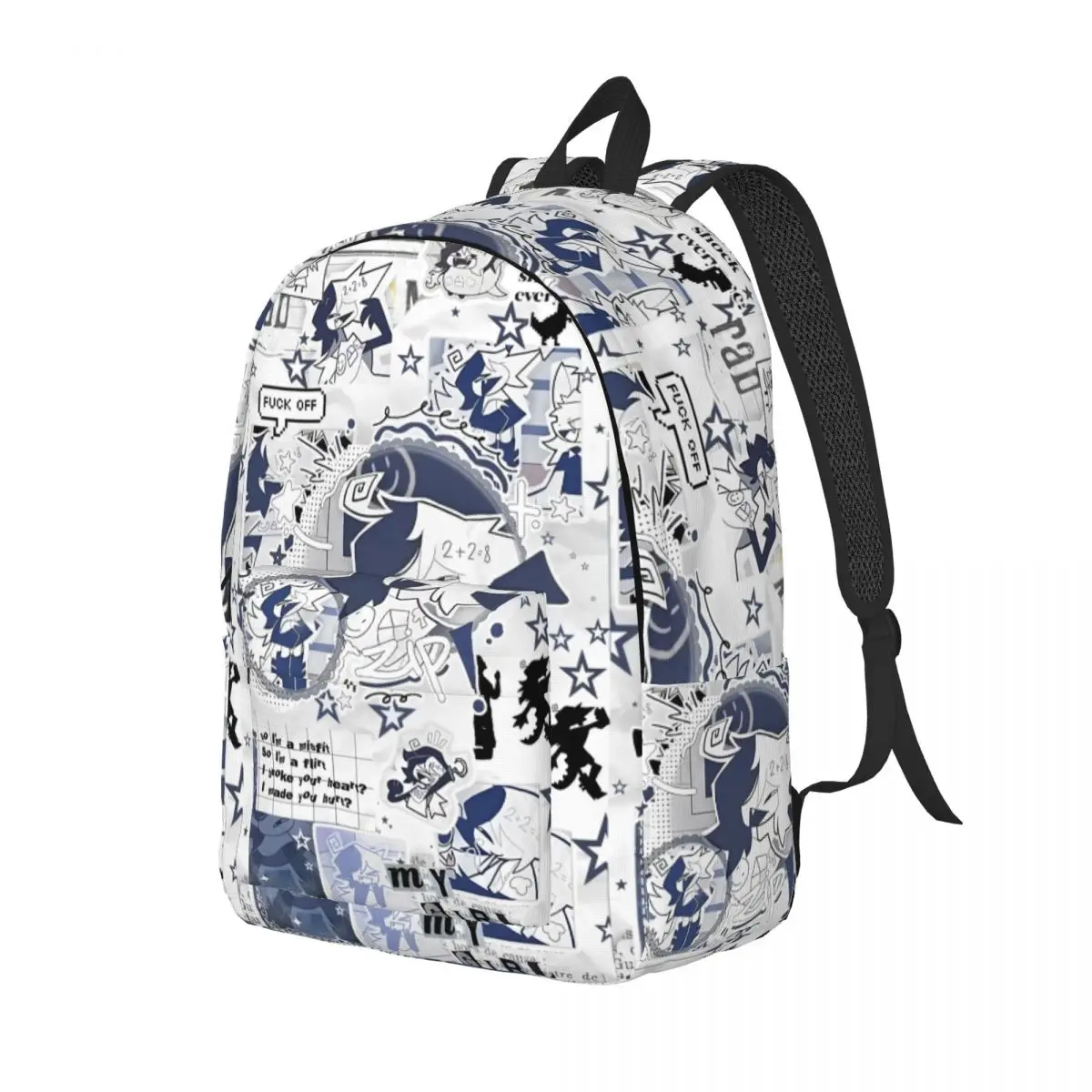 Mochila escolar com zíper para educação de papel, para homens, mulheres, adolescentes, estudantes, negócios, desenho animado, jogo, faculdade, sacos de lona, esportes