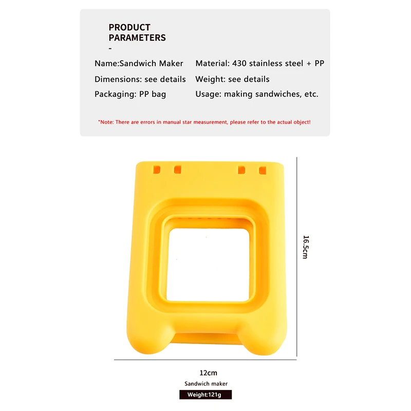 Cetakan pemotong Sandwich Stainless Steel, aksesori alat roti saku roti bakar, cetakan pemotong Sandwich persegi Model Sealer