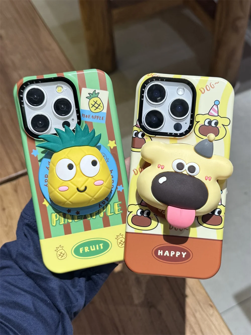 

INS Fashion Line 3D Puppy Magnetic Holder For Magsafe Stand Case for iPhone 17 16 15 Pro Max 14 13 Funda Cute Protective Cover