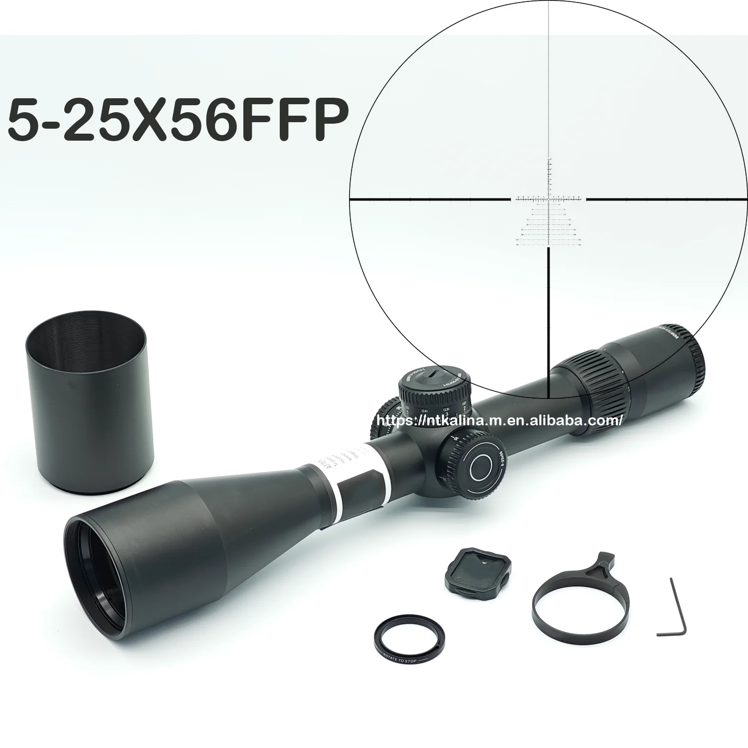 Hunting Scope 5-25X56FFP Long Range Zero Stop System Fully Multi Coated Aluminum 34mm Tube Shockproof Optical Scope