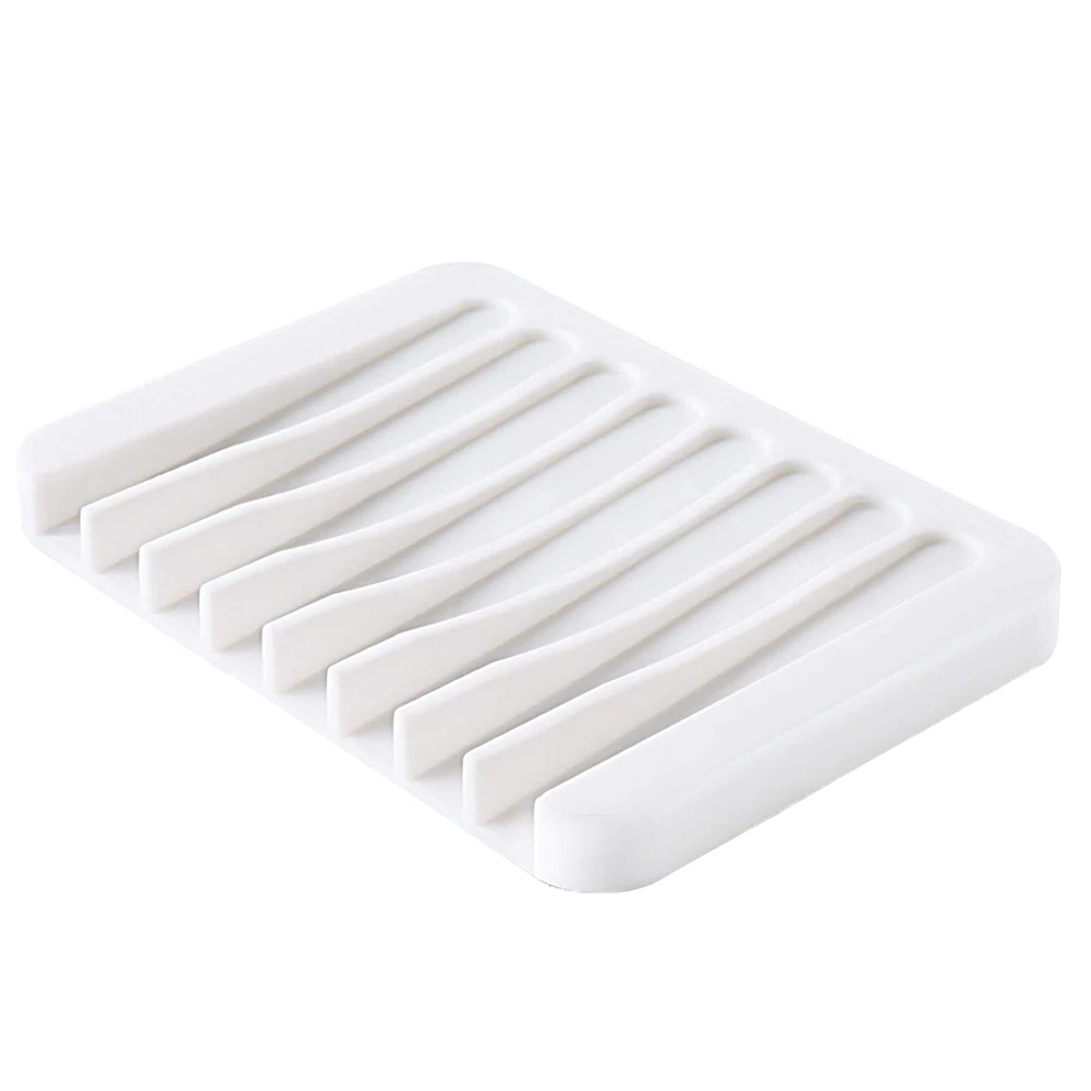 High Quality Silicone Self Draining Soap Dishes Innovative Soap Holder & Saver Anti-slip Mat Soap Dish Storage Rack Dispensers