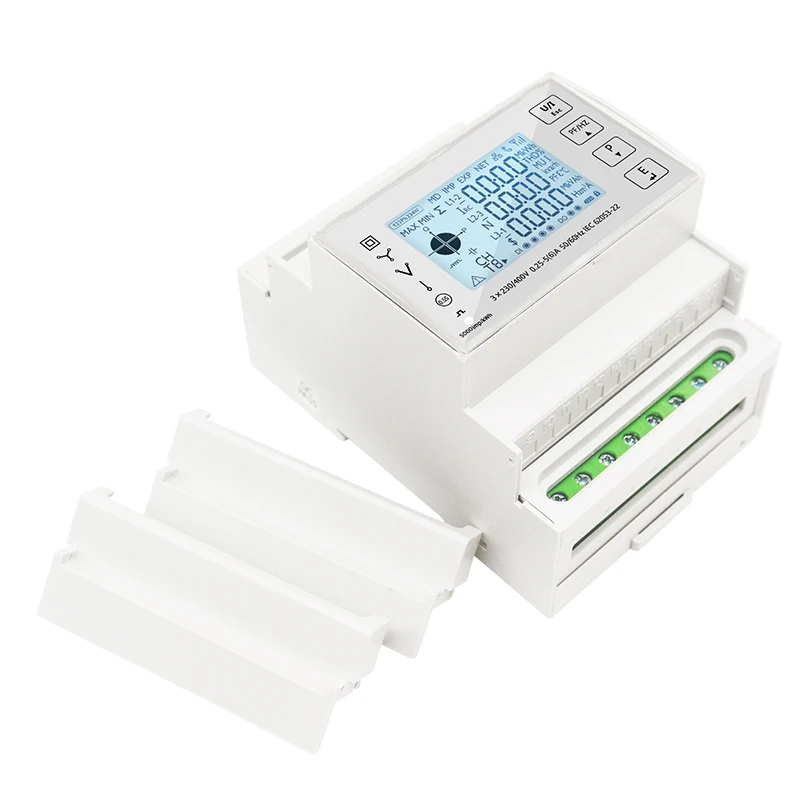 Imagem -04 - Smart Energy Electricity Consumption Power Meter Trilho Din de Fases Modbus com 50a100a150a200a Voltímetro 5a ct Amperímetro