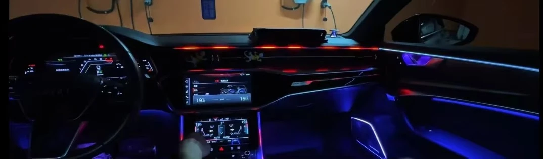 Upgrade 256 Colors Symphony Led Car Interior Ambient Light Decoration for  A6 A7 C8 2019+ Atmosphere Strip Accessories