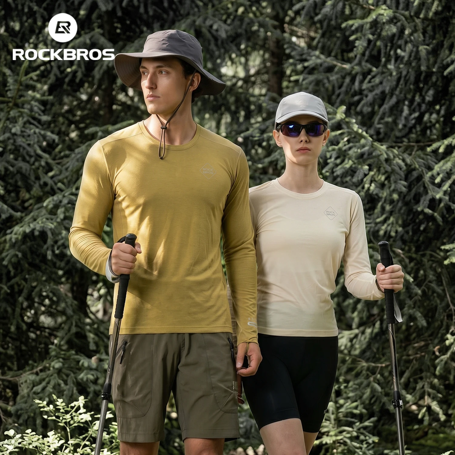 ROCKBROS Long Sleeve Cycling Top Quick Dry Breathable Soft Skin-friendly Cycling Shirt Elastic Moisture Wicking Outdoor Jersey