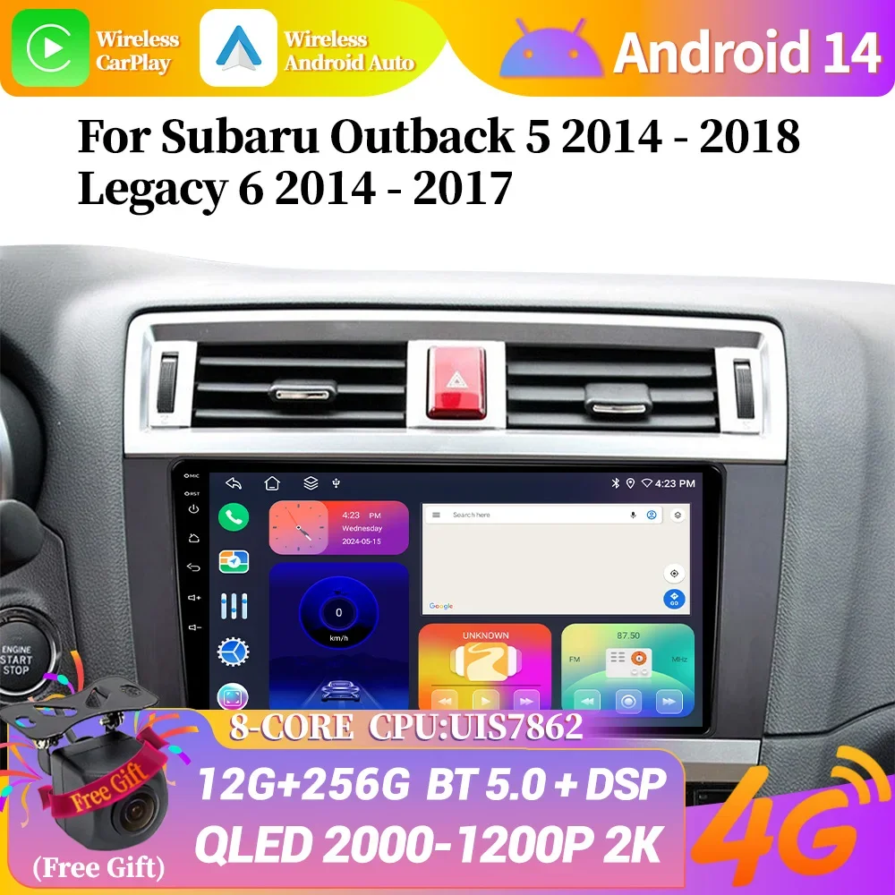 

Для автомобильного радио мультимедийного GPS для Subaru Outback 5 2014-2018 Legacy 6 2014-2017 Android-навигация 2 Din Экран головного устройства