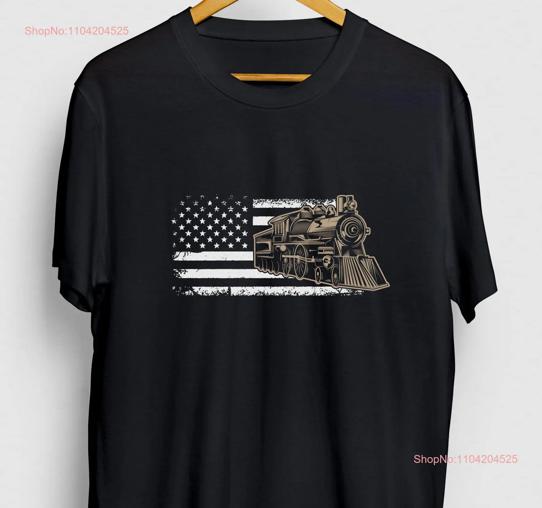 Train Flag Locomotive Funny Model T Shirt Youth  long or short sleeves