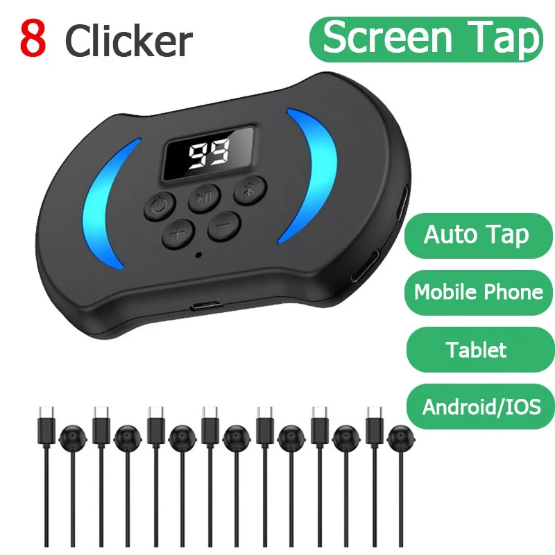 G40 8 Heads Auto Tap screen Clicker Adjustable Speed Connection Physical Simulation Finger Click Device