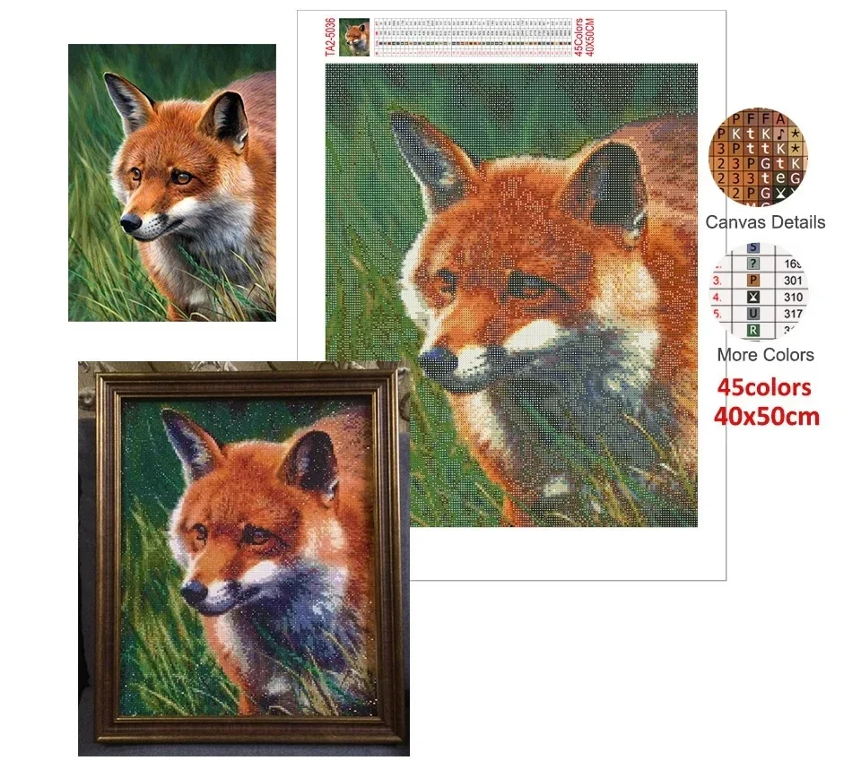 YSCOLOR Diamond Painting 5D – Akita Inu Cane, Fai Da Te, Tela 30x40cm, Kit Completo Con Strass Rotondi - 5