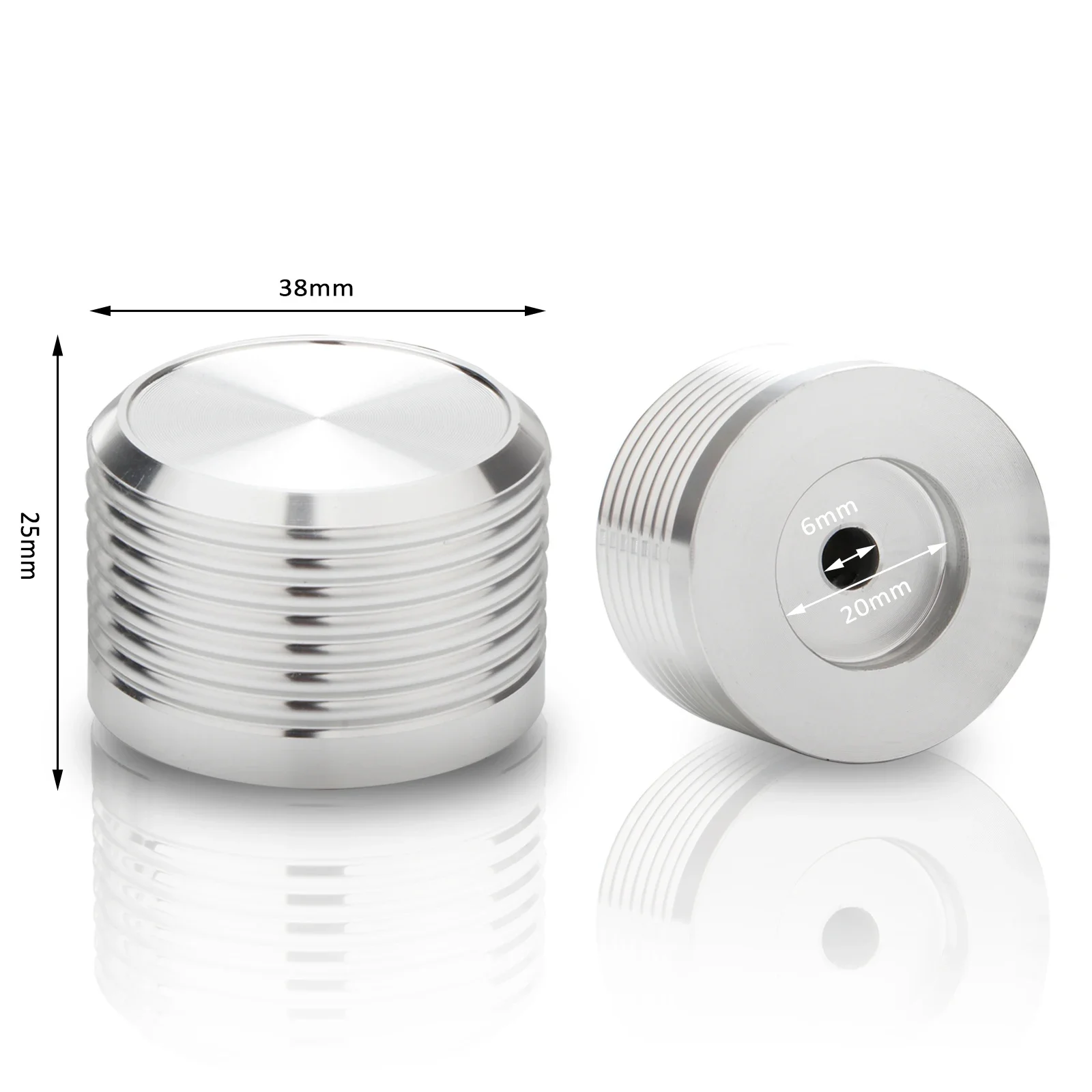 مقبض حجم الألومنيوم مع مقياس الجهد للتشفير الروتاري للصوت الصلب 38X25mm تعديل حجم التشفير الدوار للصوت من الألومنيوم