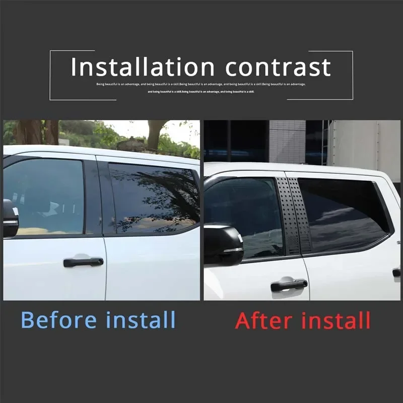 For Toyota Tundra 2022-2024 Pickup Car Windows B-pillar Center column cover Trim Sticker Aluminum alloy Black Accessories 4Pcs