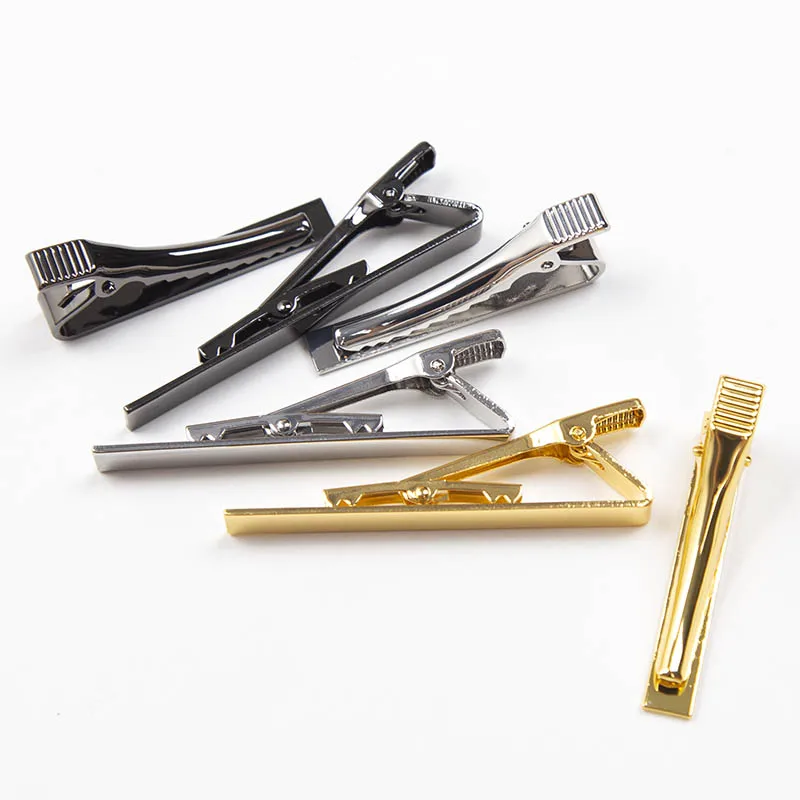 Fashion Tie Clips for Men\'s Metal Necktie Bar Dress Shirts Tie Pin for Wedding Ceremony Metal Silver Color Tie Clip Accessories