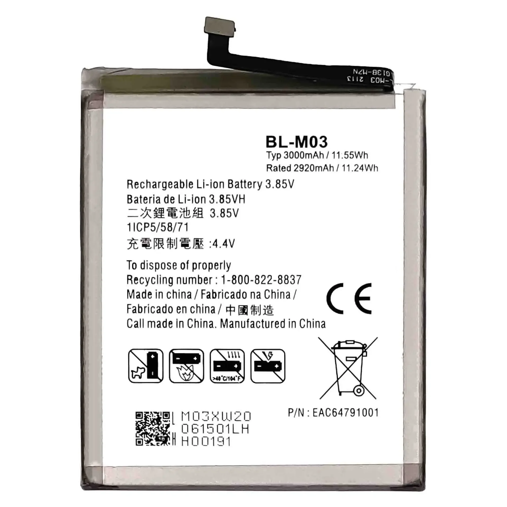 NEW BL-M03 Battery For LG K22 K22 Plus LMK200Z LMK200E LMK200B LM-K200 Mobile Phone Battery 3000mAh BLM03 Lithium Battery