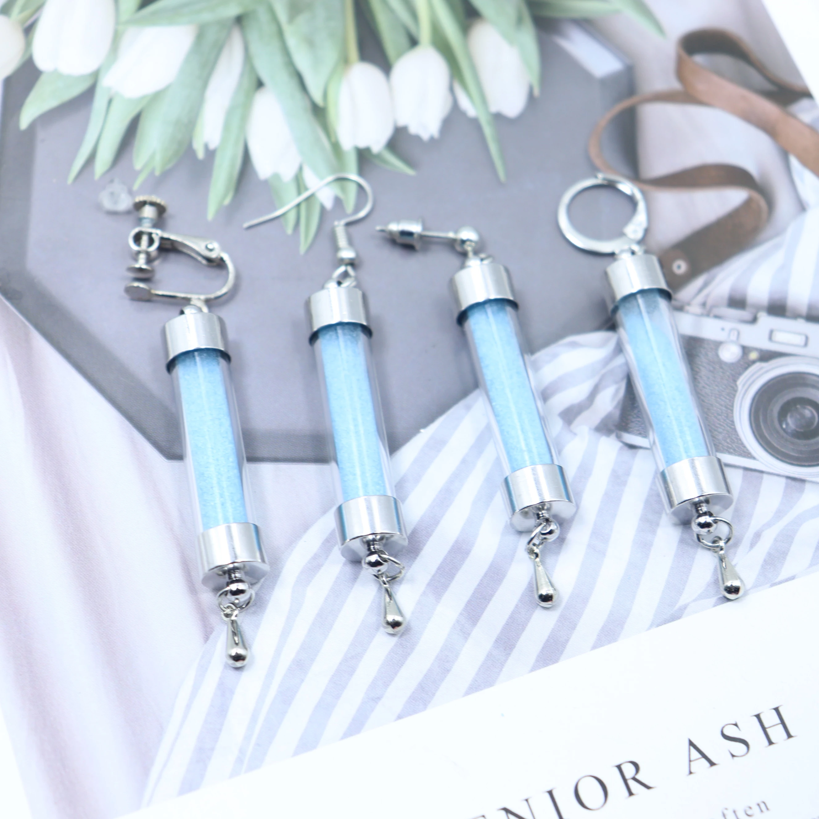 Genshin Impact The Dottore Doctor Earrings Game Jewelry Cosplay Drop Earrings for Women Men Earclip Costume Accessories Earring`