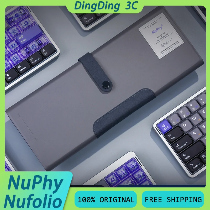 NuPhy Nufolio Magnetic Switch Keyboard Storage Protective Cover Scratch Resistant Buckle Leather Cover Custom For Air60 HE