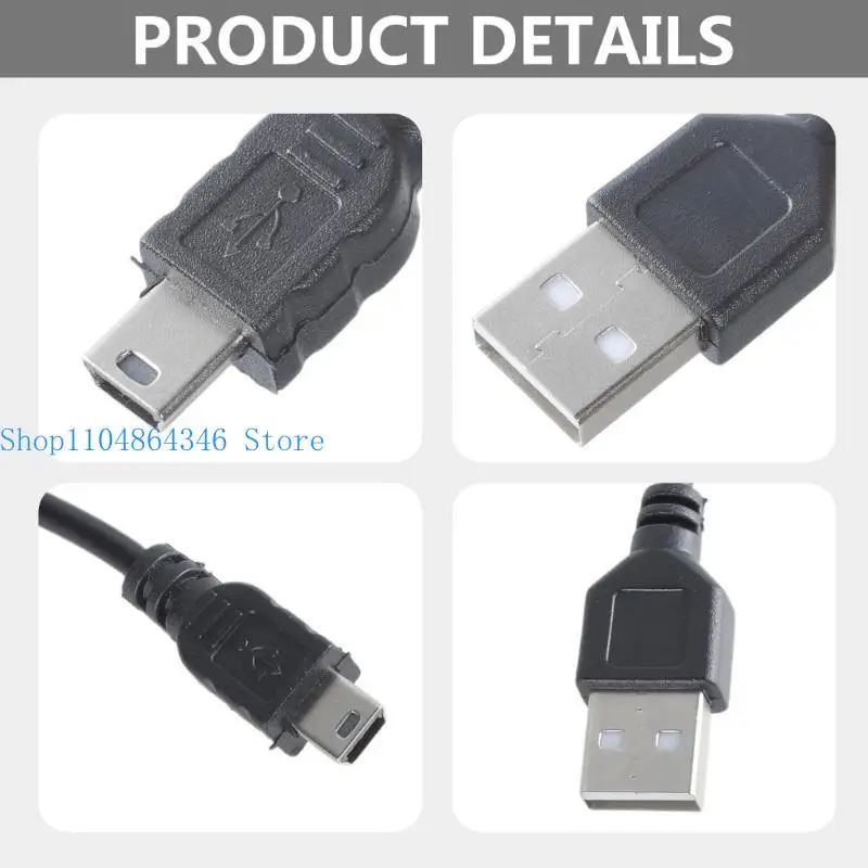 5ASD USB 2.0 MALE A ถึง MINI B 5-PIN CABLE