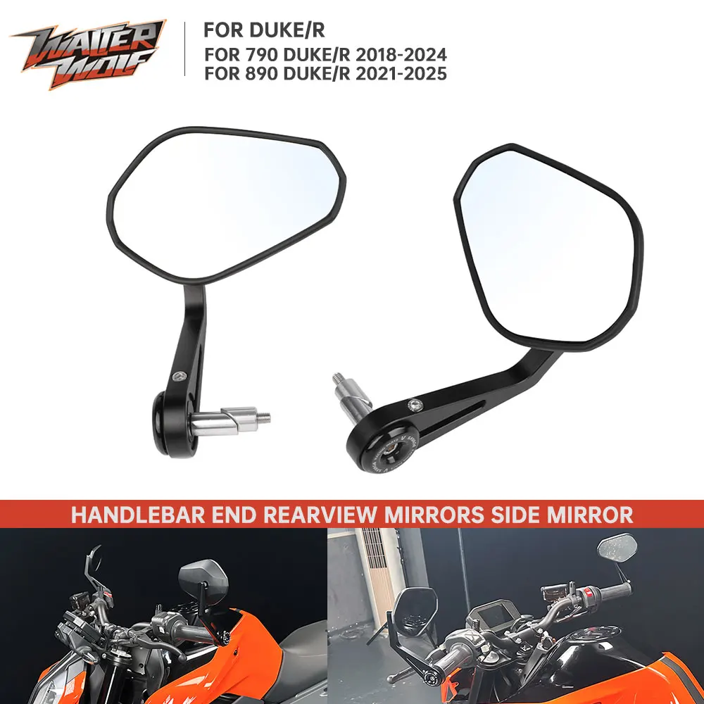 

Сертификация E9, торцевые зеркала с ручкой для 790 890 690 Duke/R 790DUKE 890DUKE 2012-2025, зеркало заднего вида, выпуклые боковые зеркала