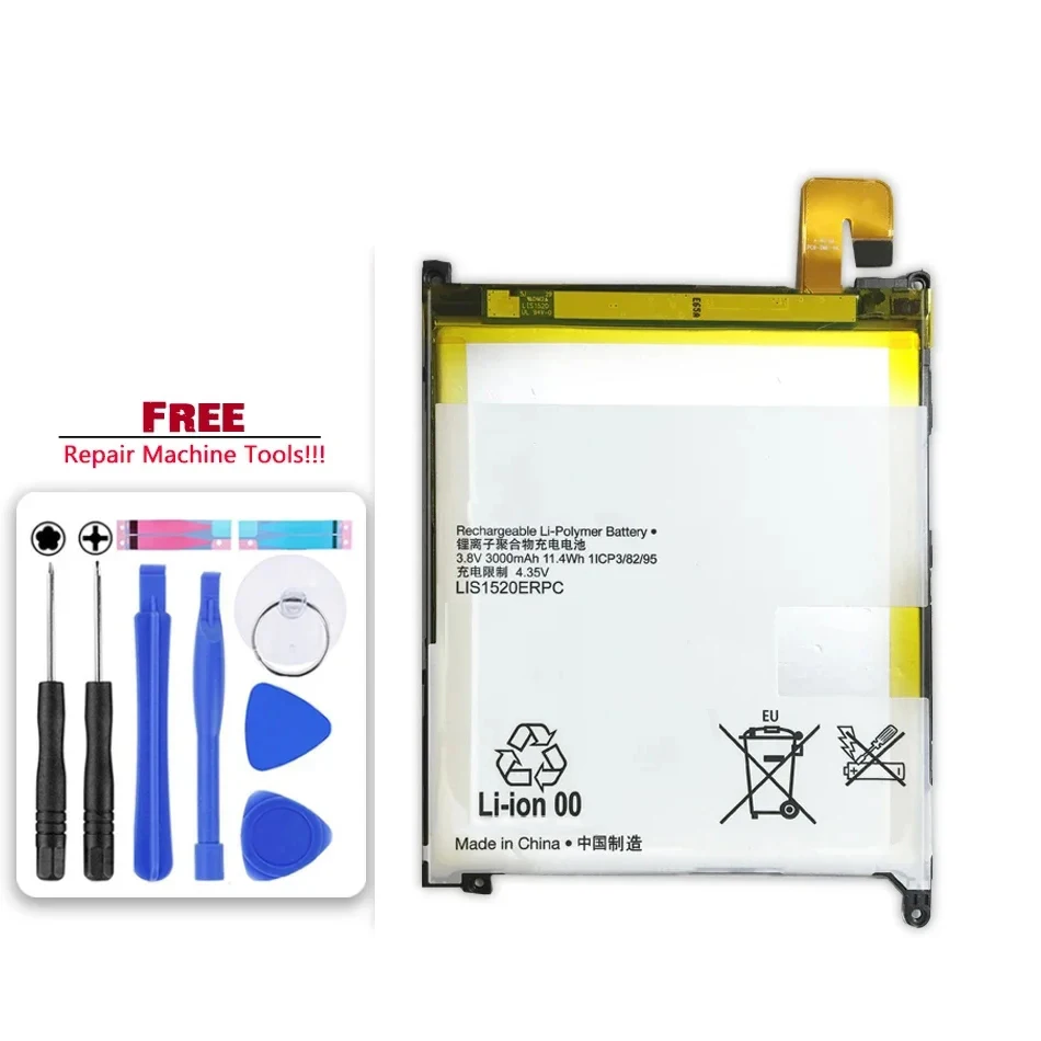 For Sony LIS1520ERPC Battery For Sony Xperia Z Ultra XL39 XL39H C6802 C6806 C6833 3000mAh Batteries + Free Tools