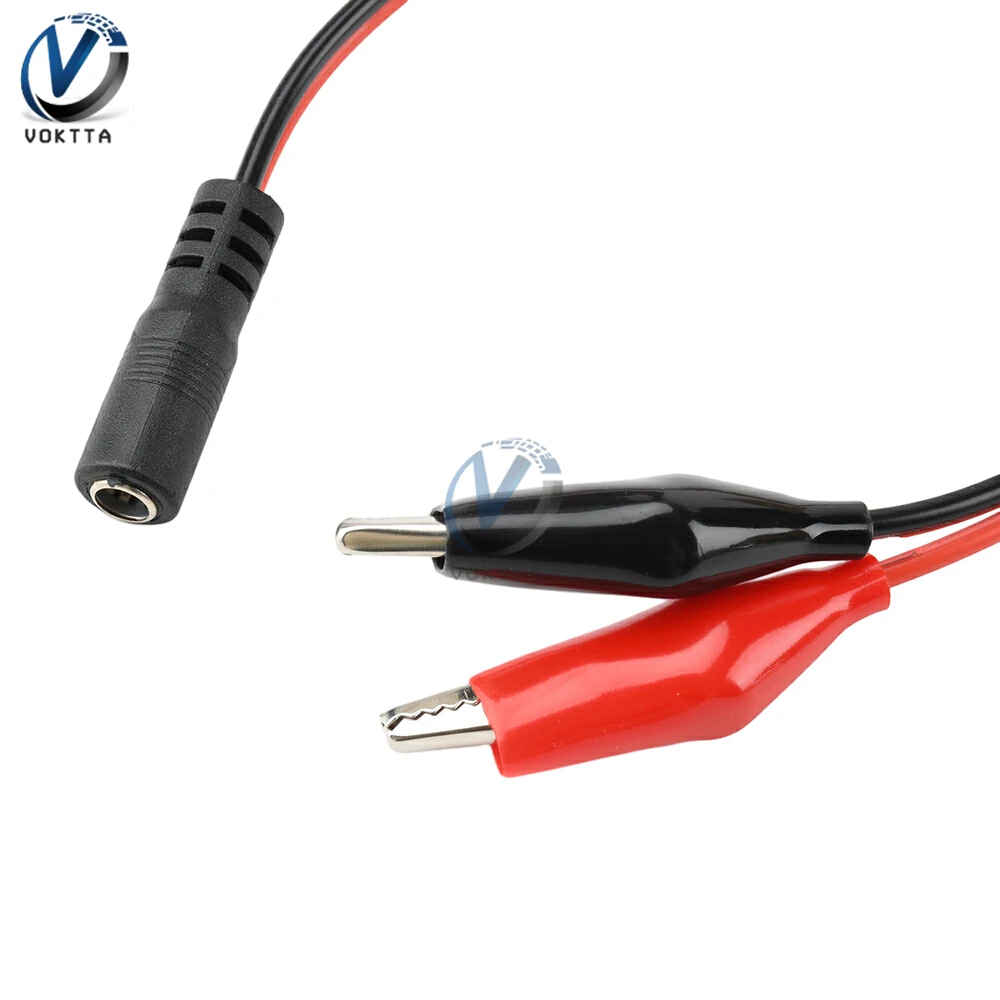 1pcs คลิปจระเข้ DC 5.5*2.1 มม.ชาย/หญิงหัวจระเข้คลิปสายไฟเชื่อมต่อทดสอบสาย 30 ซม.