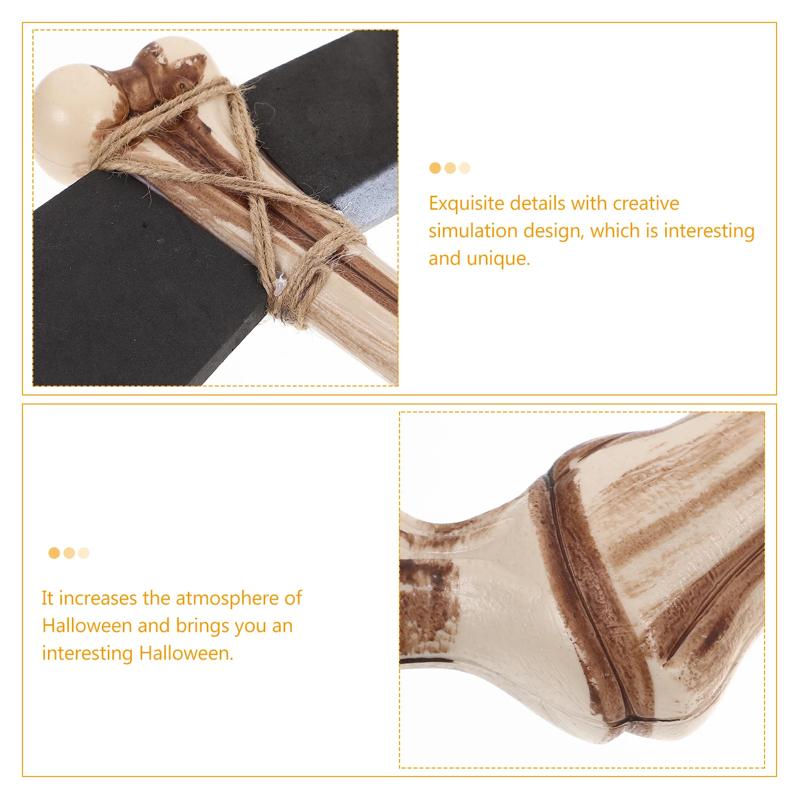 

Simulated Pickaxe Prop Bone Pickaxe Halloween Cosplay Party Supplies Lifelike Vintage Design Smooth Polished Surface Creative