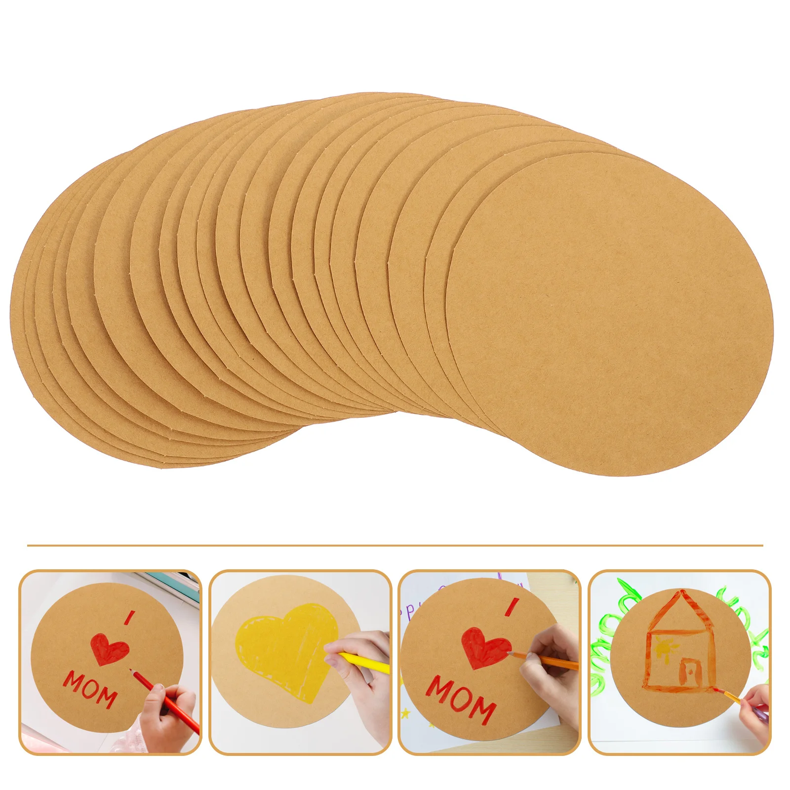 

40Pcs Round Painting Paper Thick DIY Drawing Board for Acrylic Oil Marker Watercolor Art Paper Card