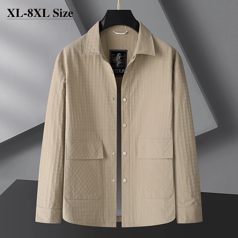 

2023 Autumn New Youth Men's Fashion Trend Classic Plaid Thin Jacket Men's Casual Versatile and Handsome Loose Jacket Coat