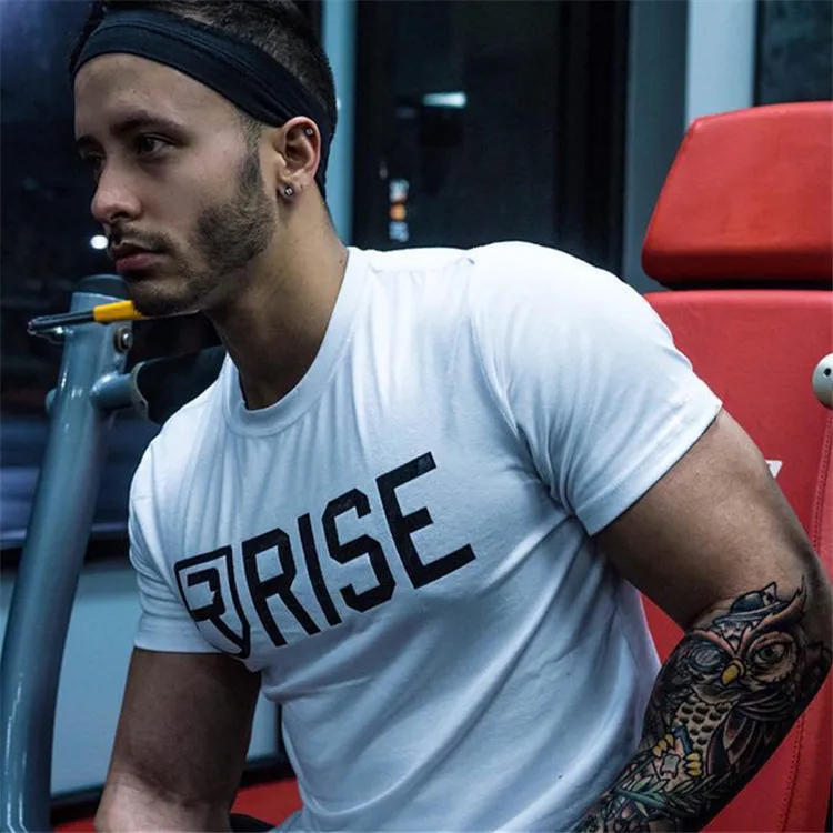 Men Tshirt Short Sleeve Shirts for Men Casual Workout Gym Fitness Muscle Shirt Daily Wear