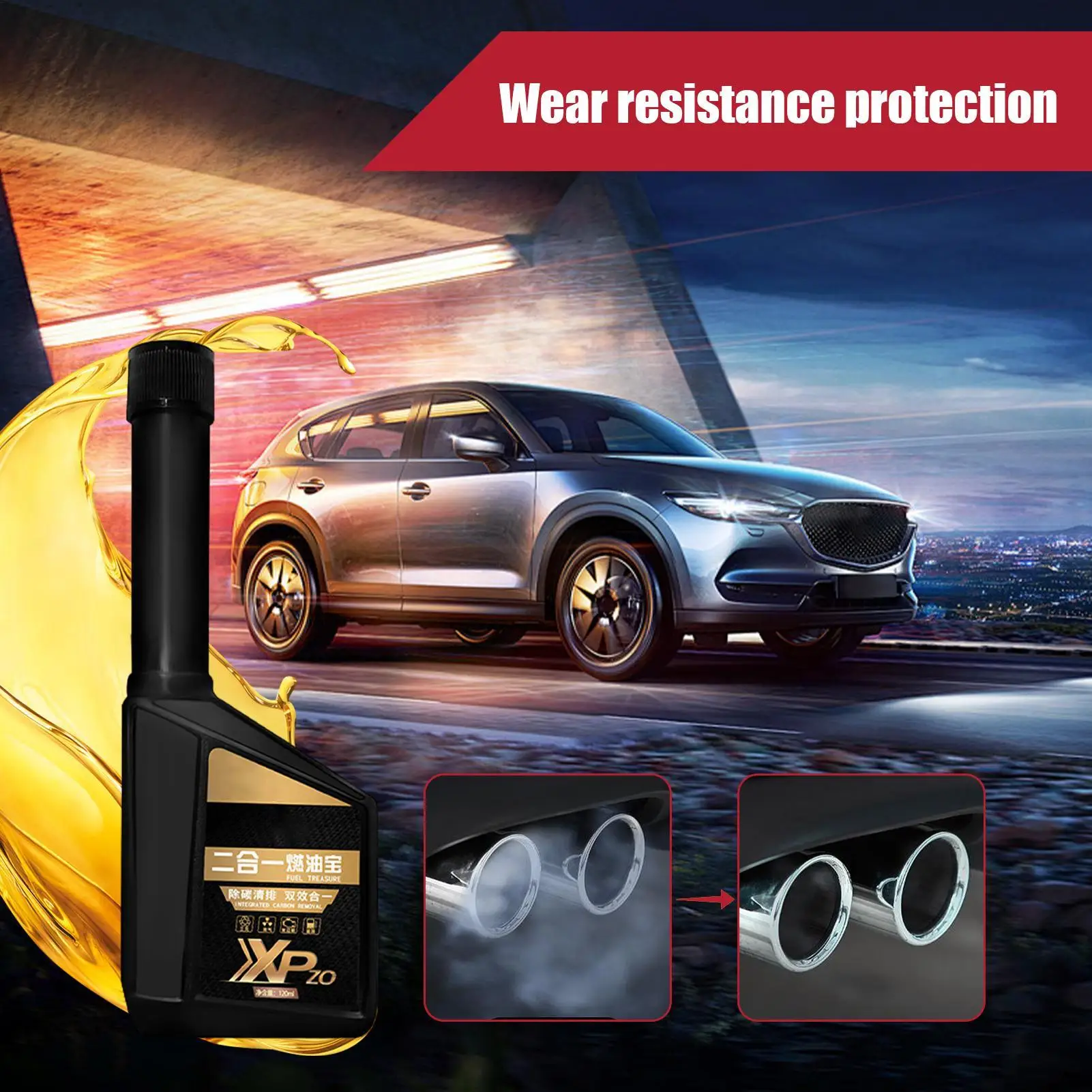 120ml Car Fuel Treasure Gasolines Injector Cleaner Gas Oil Additive Carbon Removal Agent Auto Engine Power Enhancer Fuel Saver
