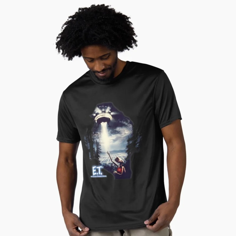 

E.T. The Extra Terrestrial 0403 t shirt Retro Alien Movie Graphic Tee for Sci-Fi Fans 100% cotton printed All size Tops S-6XL