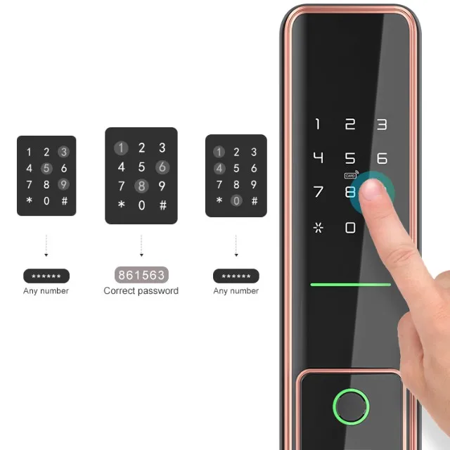 باب ذكي واي فاي سحب تلقائي مع مفتاح بصمة كلمة المرور Cerradura Inteligente لباب الألومنيوم الصلب